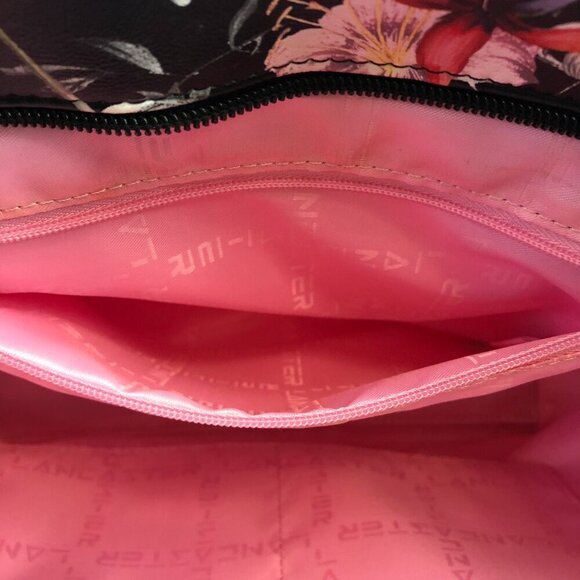 Lancaster Black Floral Shoulder Bag - Picture 8 of 10